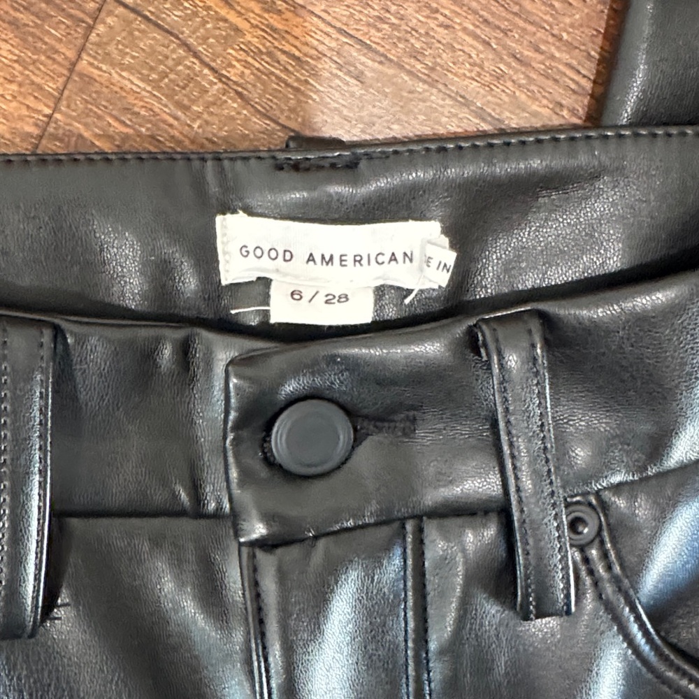 Good American Black Leather Leggings - Picture 2 of 7